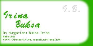 irina buksa business card